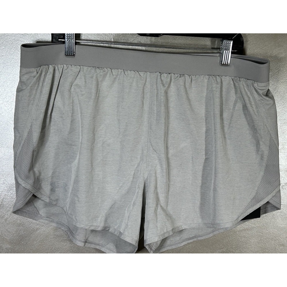 Under Armour Loose Fit Heatgear Polyester Gray Running Shorts Women's XL NWT
